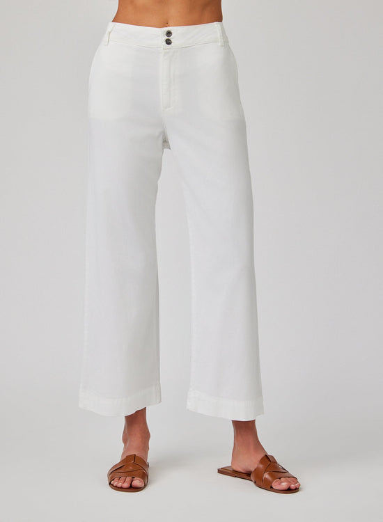 Print Your Post Saige Wide Leg Crop - White