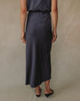 Print Your PostSatin Side Slit Maxi Skirt - Galaxy SmokeSkirts