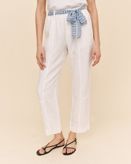 Print Your Post Seam Pant With Printed Sash - White View 2