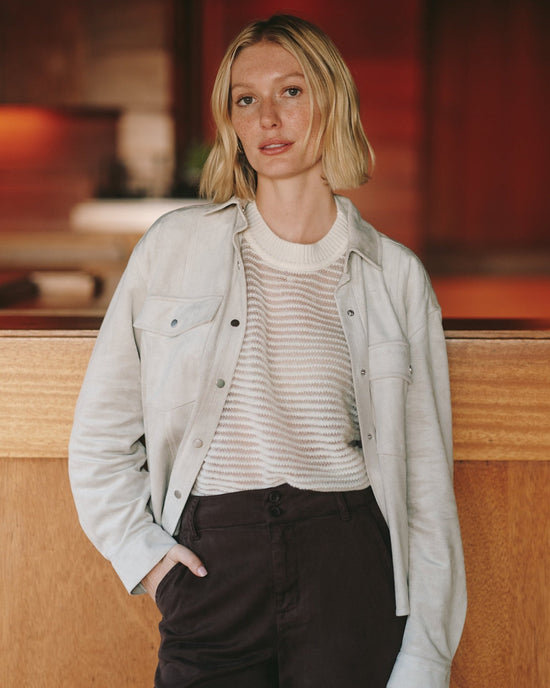 Print Your Post Seamed Pocket Shacket - Panna Cotta