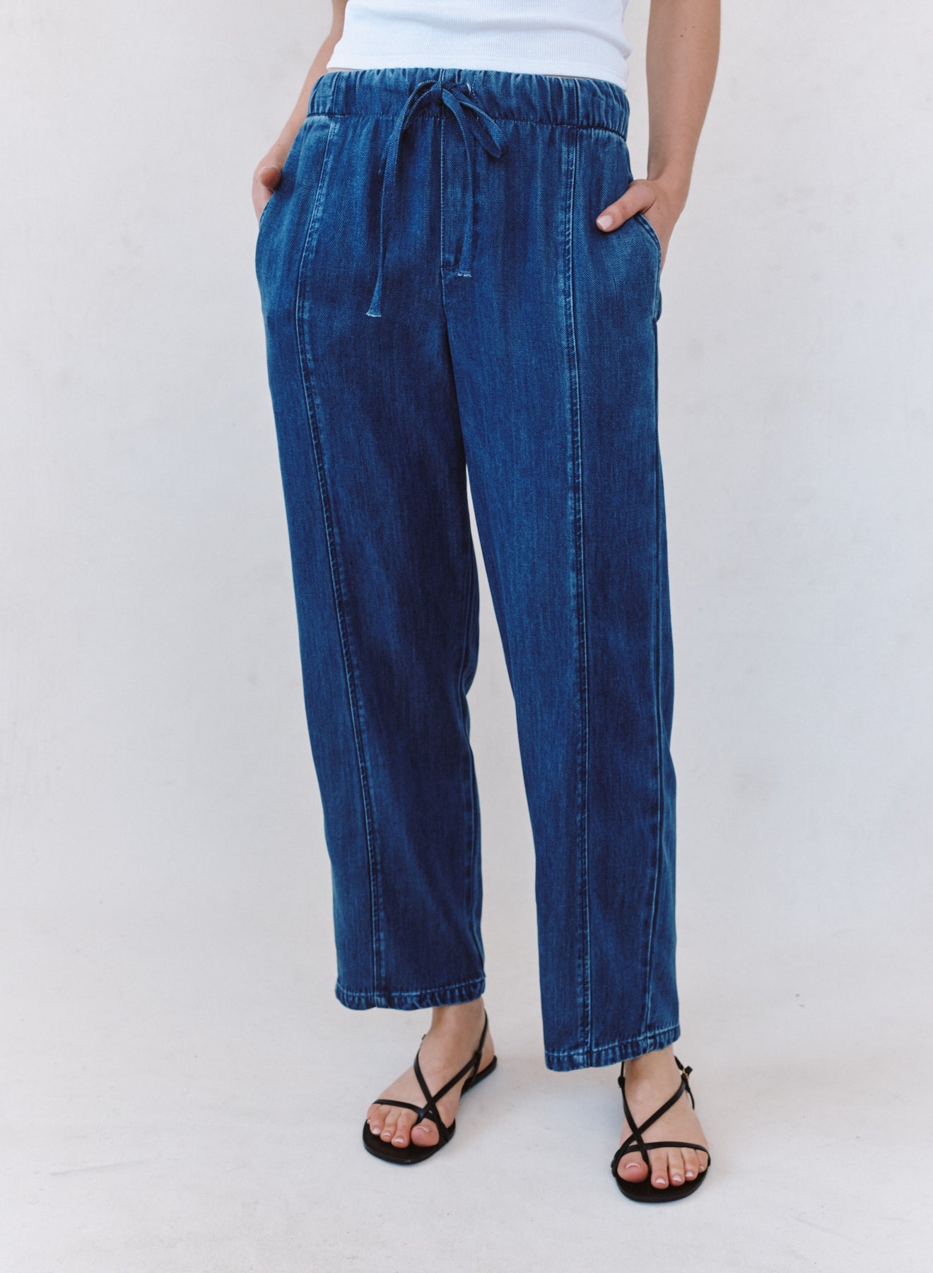 Print Your PostSeamed Soft Barrel with Elastic Back - Horizon Blue WashPants