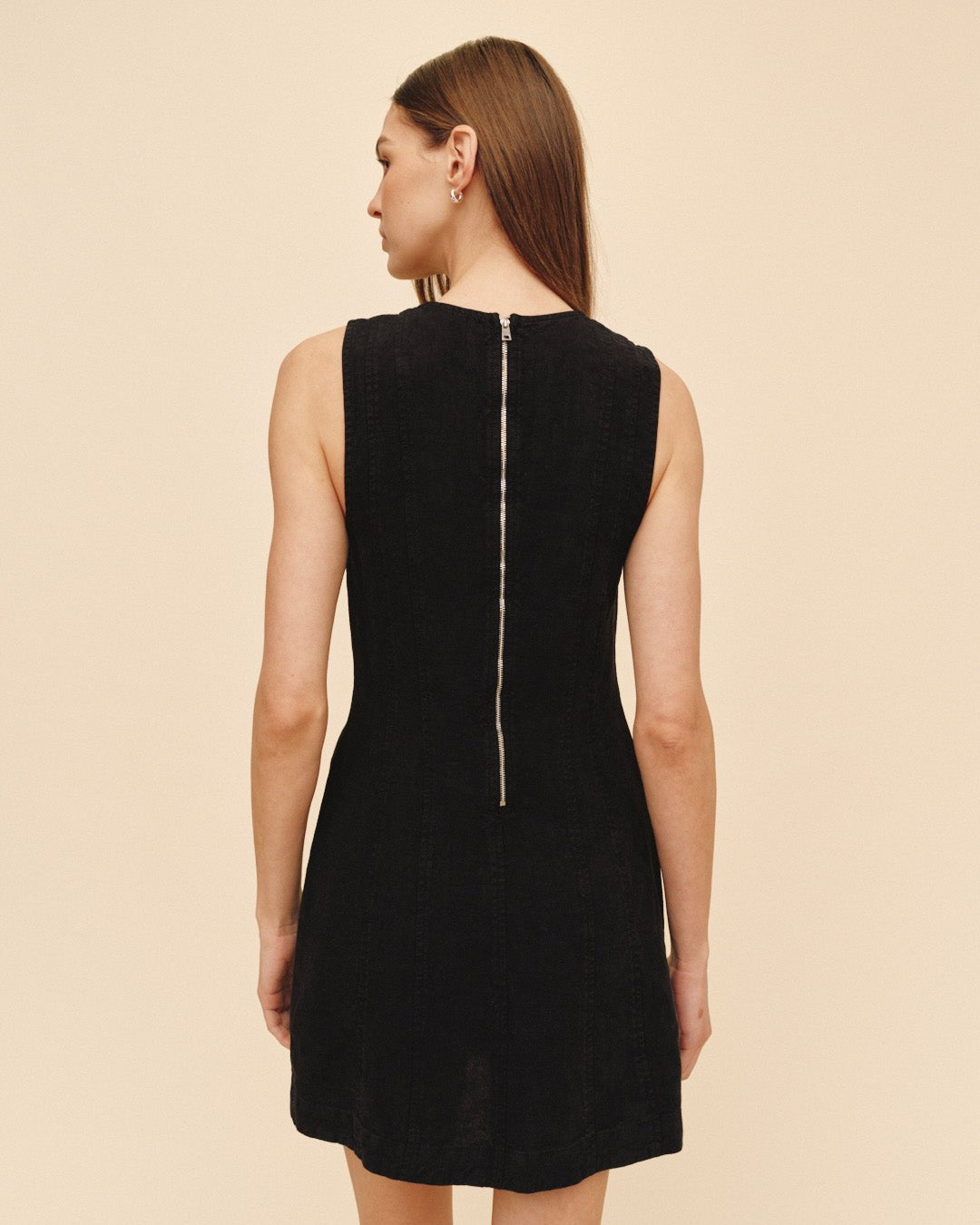 Print Your PostSeamed Zip Back Mini Dress - BlackDresses