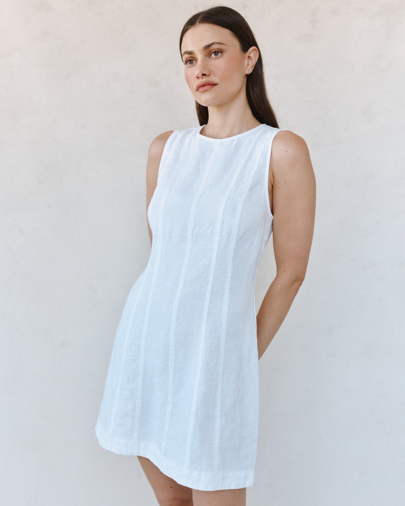 Print Your PostSeamed Zip Back Mini Dress - WhiteDresses