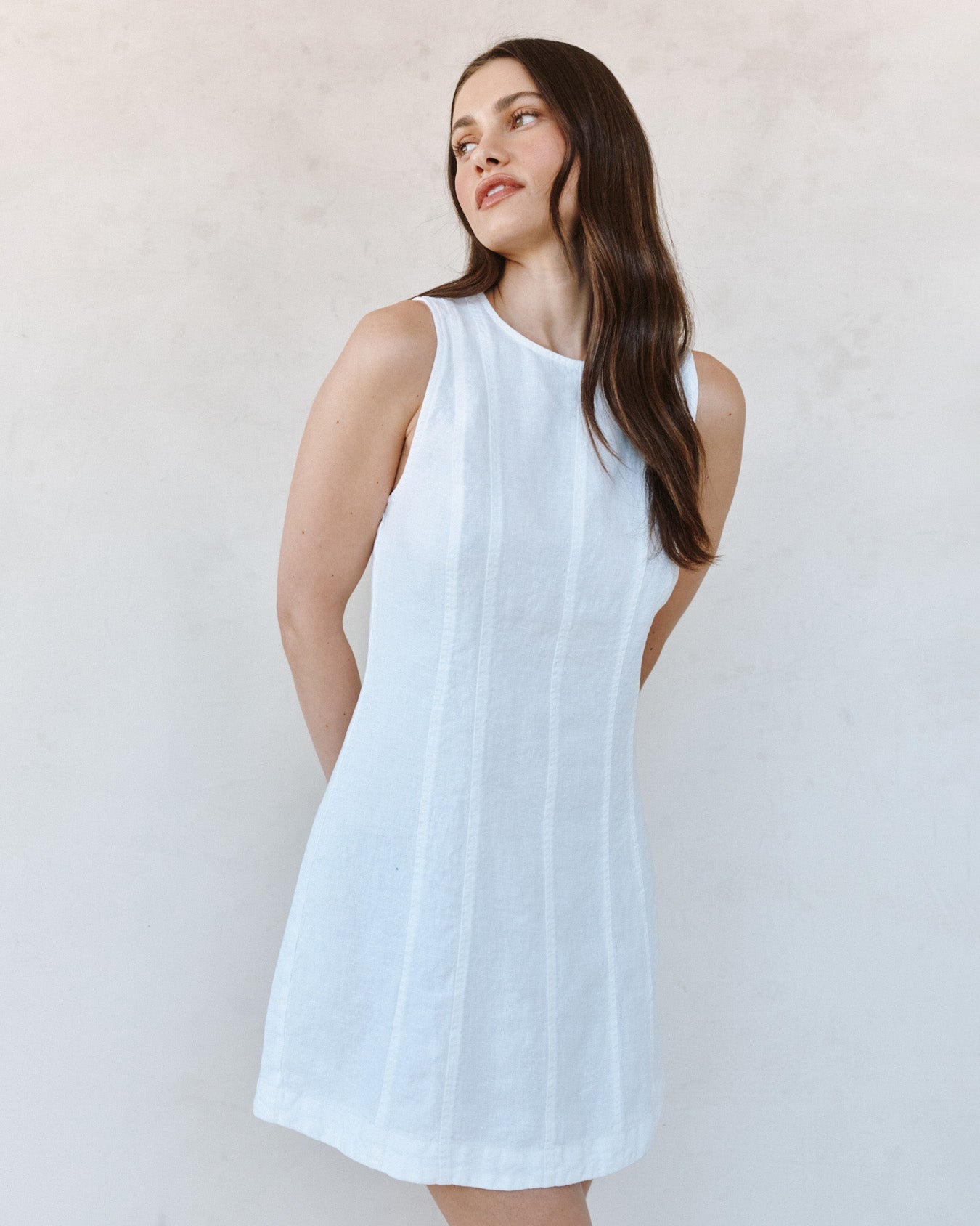 Print Your PostSeamed Zip Back Mini Dress - WhiteDresses