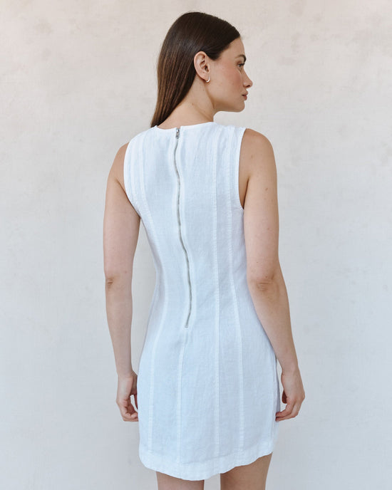 Print Your Post Seamed Zip Back Mini Dress - White View 2