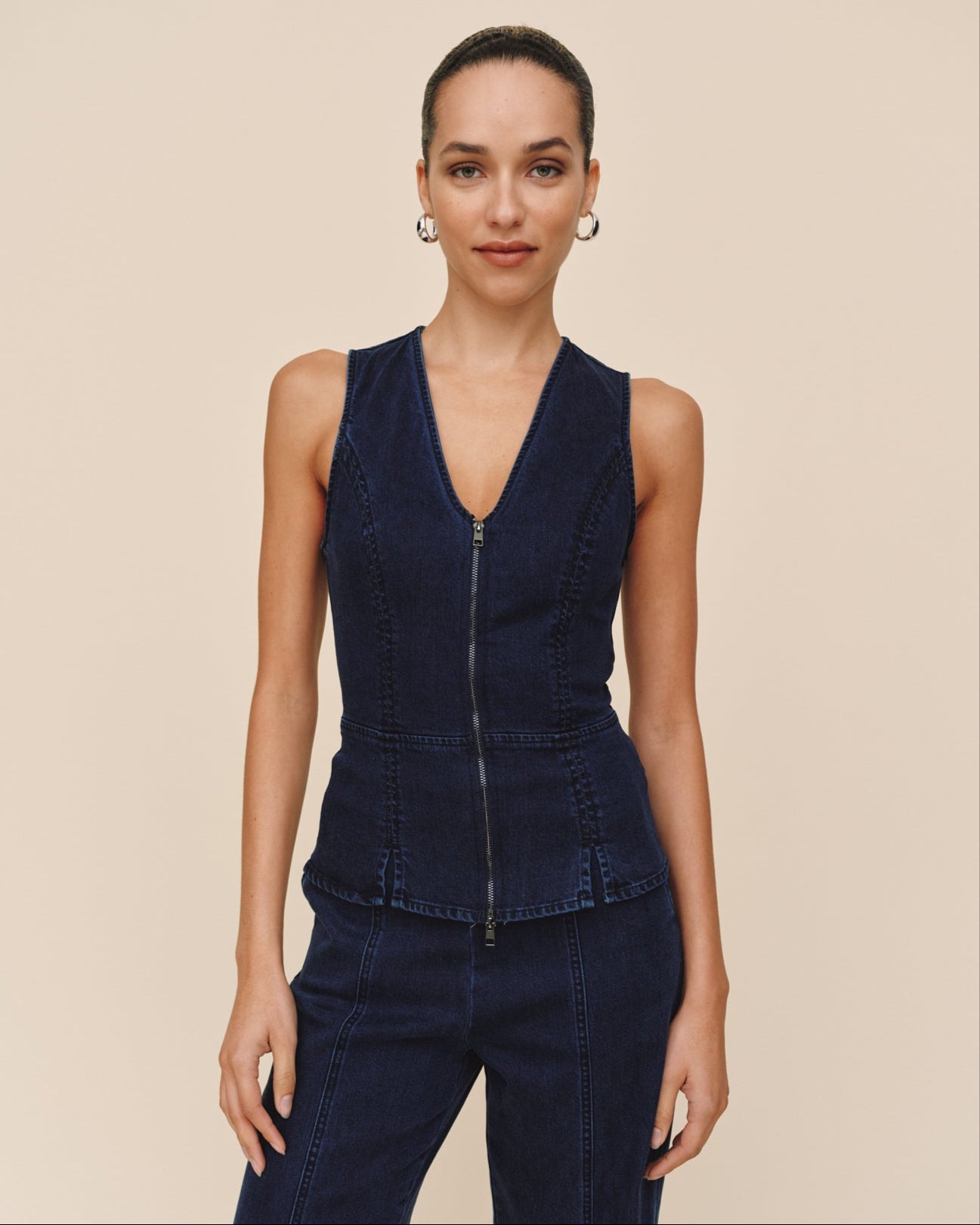 Print Your PostSeamed Zip Vest - Midnight Artic WashTops