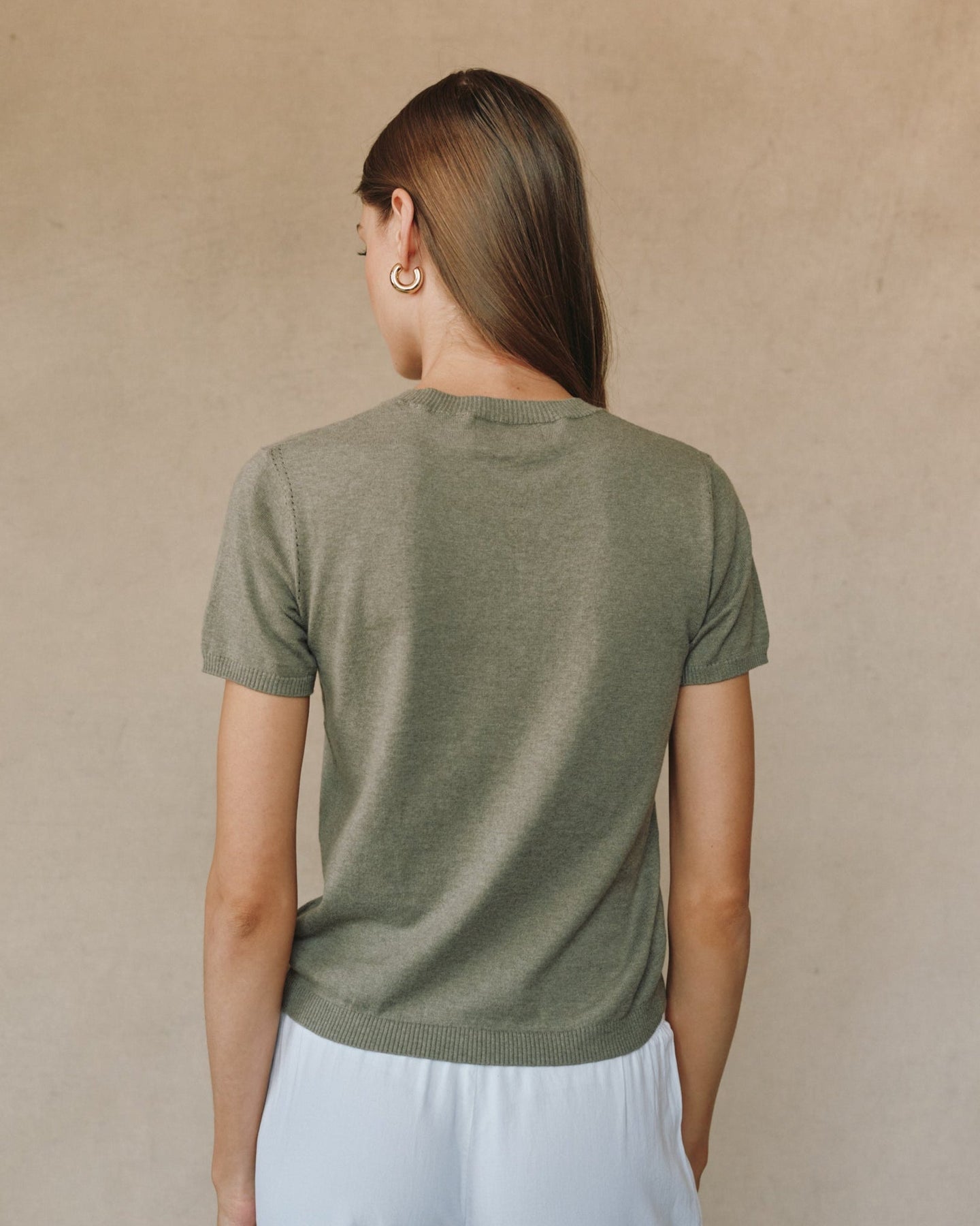 Print Your PostShort Sleeve Crew Neck Knit Top - FernwoodTops