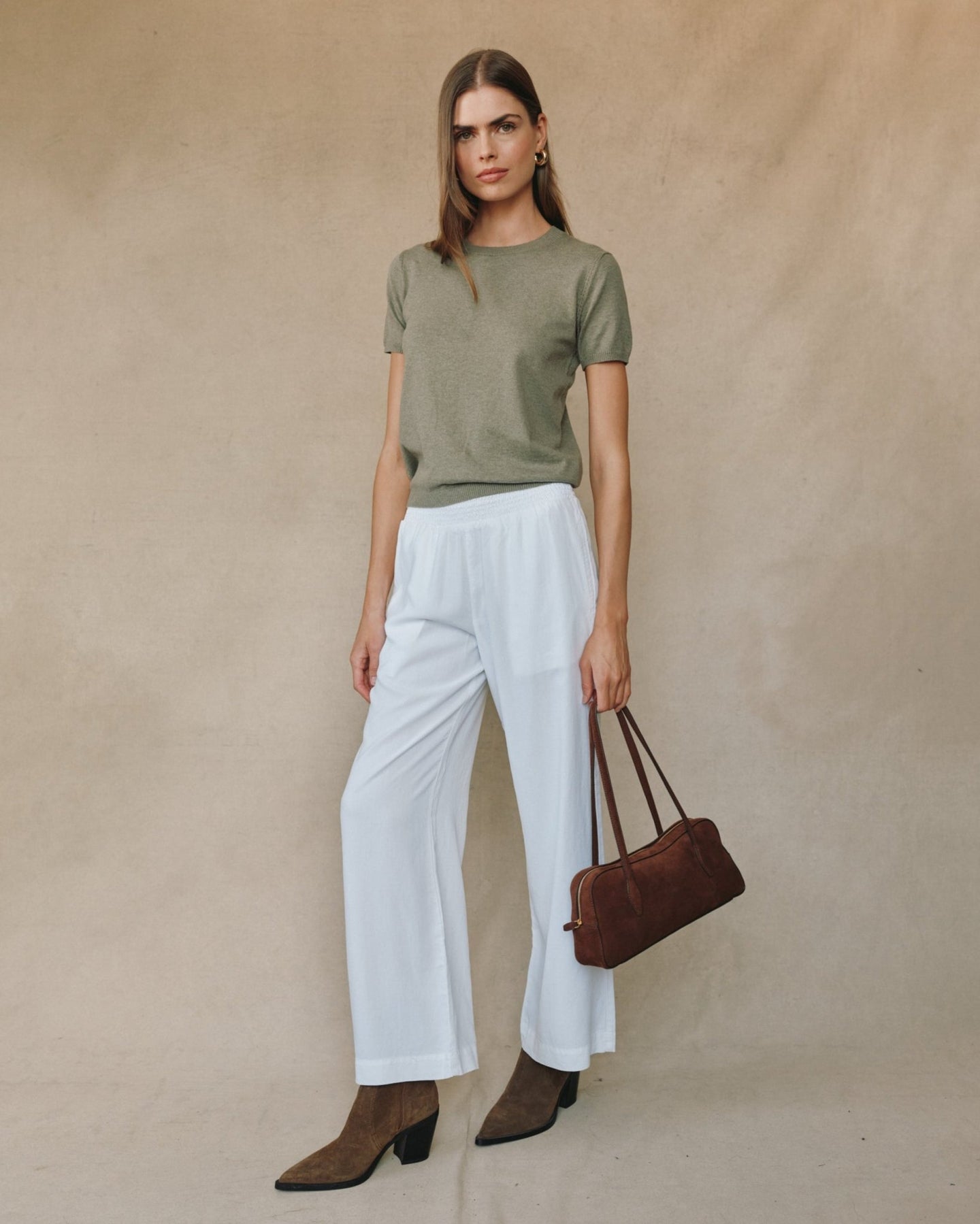 Print Your PostShort Sleeve Crew Neck Knit Top - FernwoodTops