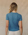 Print Your PostShort Sleeve Crew Neck Knit Top - Hudson BlueTops