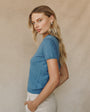 Print Your PostShort Sleeve Crew Neck Knit Top - Hudson BlueTops