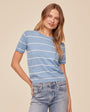 Print Your PostShort Sleeve Crew Neck Knit Top - Sailor StripeTops