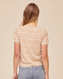 Print Your PostShort Sleeve Crew Neck Knit Top - Sand Bar StripeTops