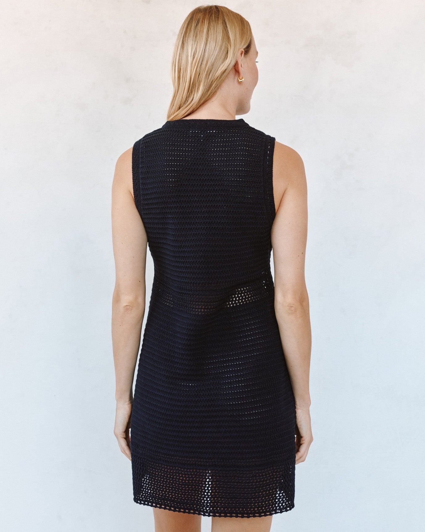 Print Your PostShort Sleeve Crochet Dress - BlackDresses