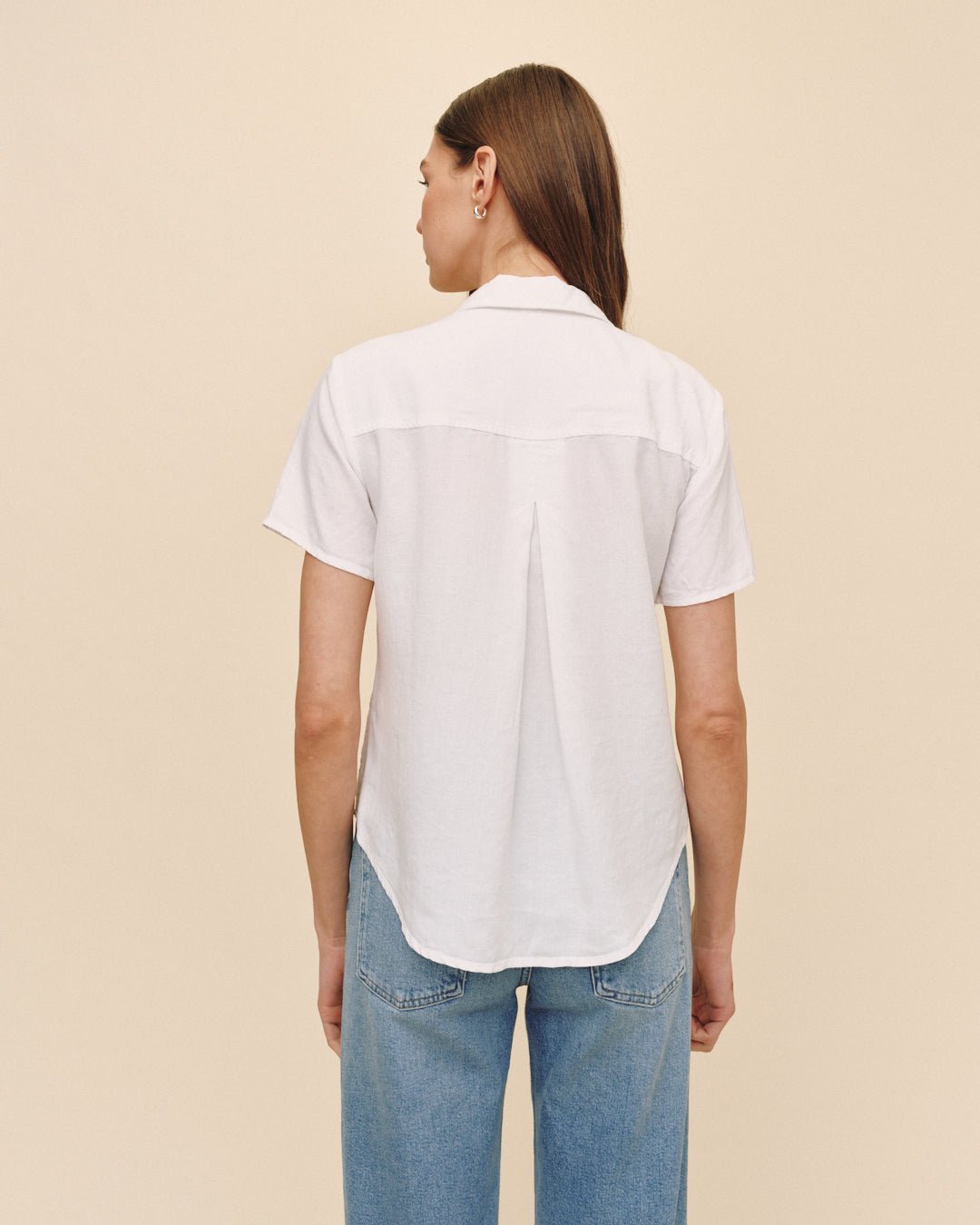 Print Your PostShort Sleeve Pocket Button Down - WhiteTops