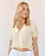 Print Your PostShort Sleeve Puritan Collar Shirt - Lemon DropTops