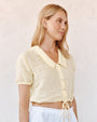 Print Your PostShort Sleeve Puritan Collar Shirt - Lemon DropTops