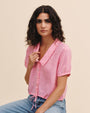 Print Your PostShort Sleeve Puritan Collar Shirt - Rose BushTops