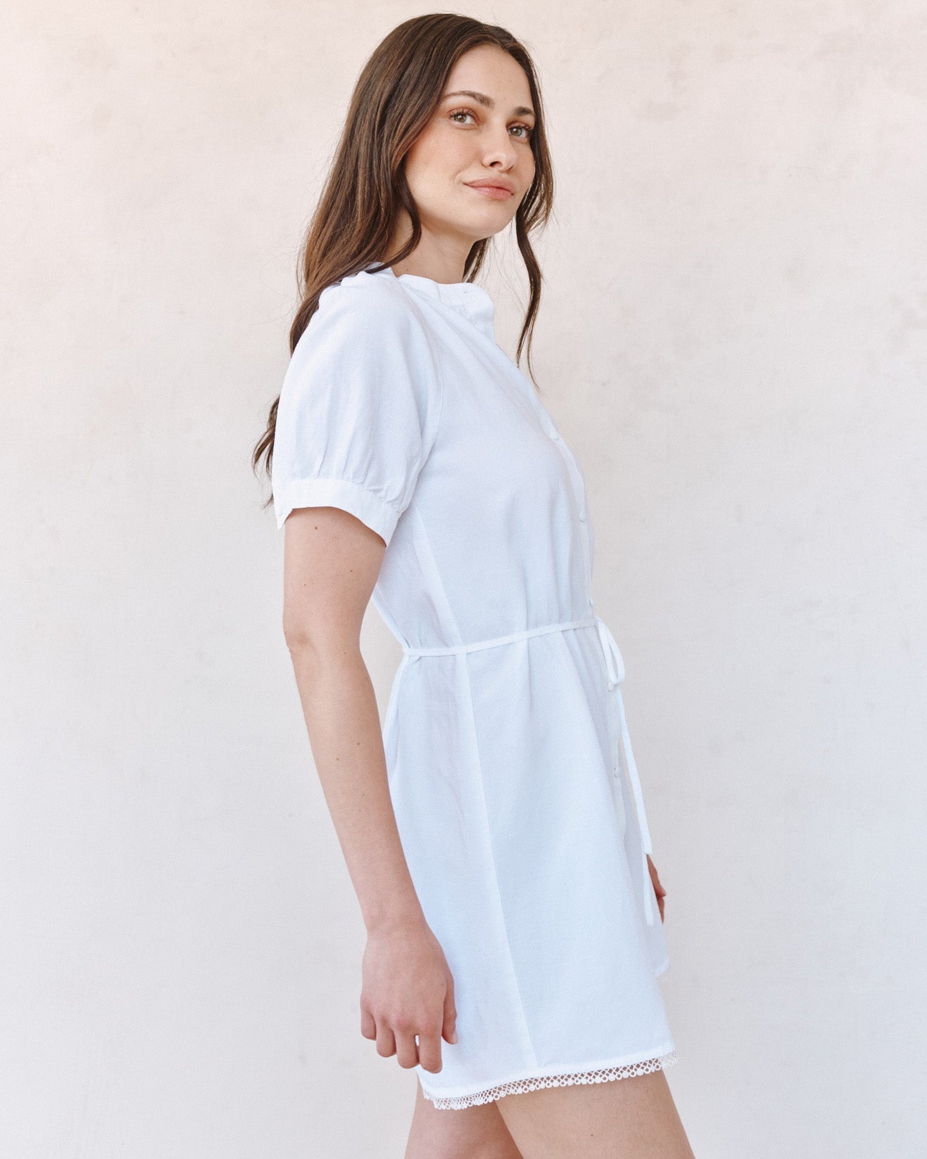 Print Your PostShort Sleeve Raglan Mini Dress - WhiteDresses