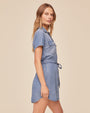 Print Your PostShort Sleeve Seamed Shirt Dress - Indigo Harbor WashDresses