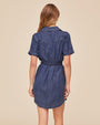Print Your PostShort Sleeve Utility Shirt Dress - Horizon Blue WashDresses