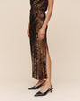 Print Your PostSide Slit Bias Maxi Skirt - Bronze ShimmerSkirts
