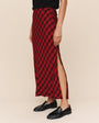 Print Your PostSide Slit Bias Maxi Skirt - Red & Black CheckSkirts