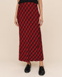 Print Your PostSide Slit Bias Maxi Skirt - Red & Black CheckSkirts