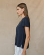 Print Your PostSide Slit V Neck Tee - Endless SeaTops