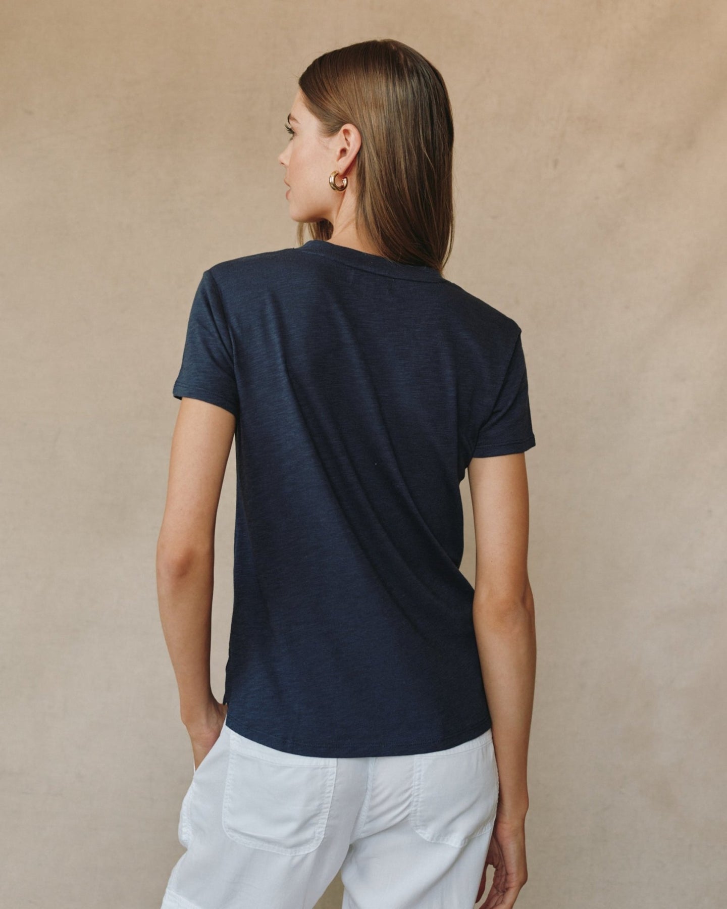 Print Your PostSide Slit V Neck Tee - Endless SeaTops