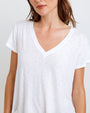 Print Your PostSide Slit V - Neck Tee - WhiteTops