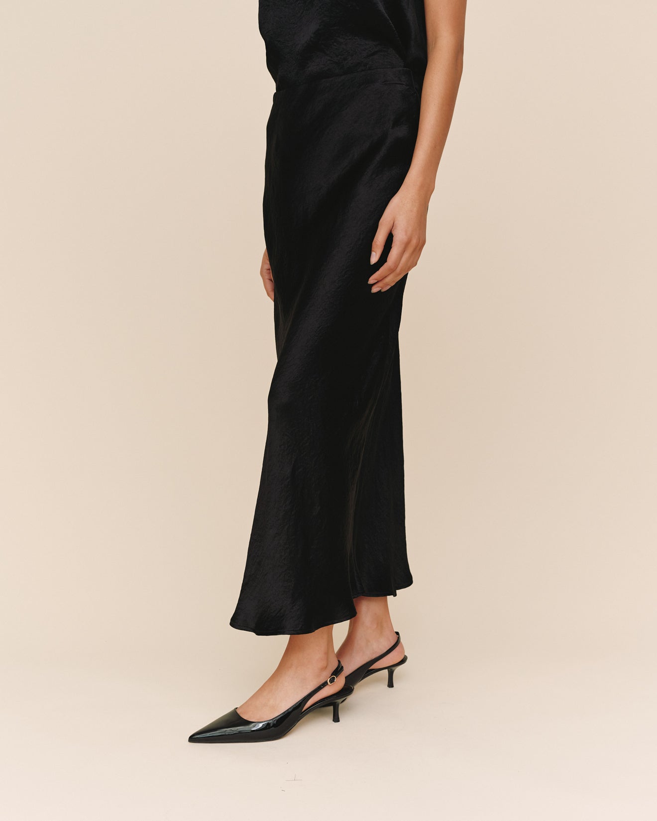 Print Your PostSleek Bias Maxi Skirt - BlackSkirts