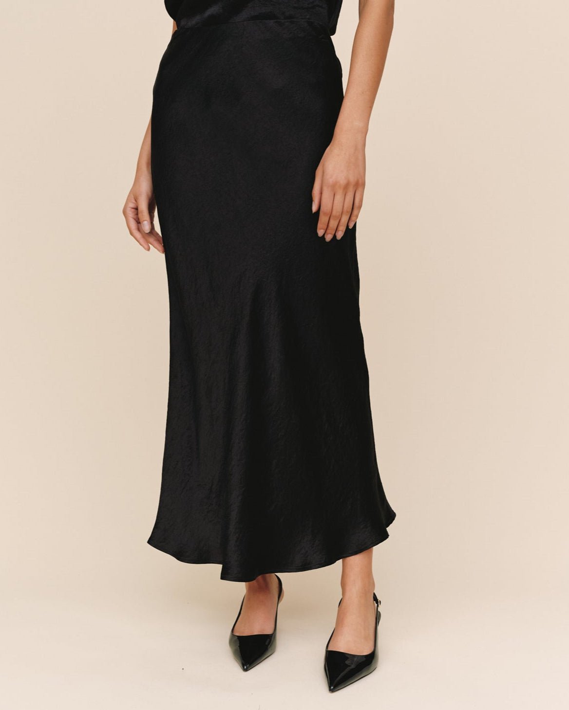 Print Your PostSleek Bias Maxi Skirt - BlackSkirts