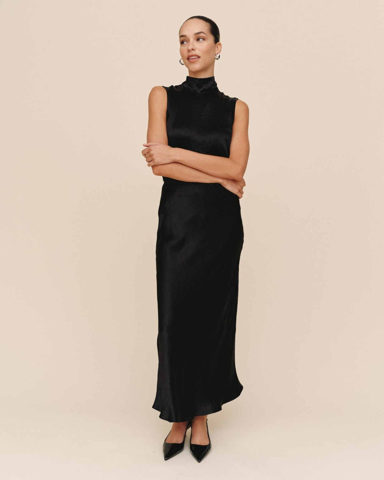 Print Your PostSleek Bias Maxi Skirt - BlackSkirts