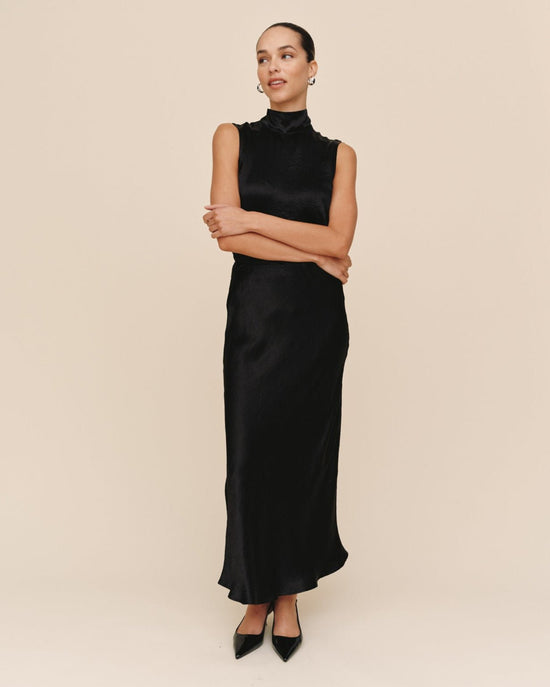 Print Your Post Sleek Bias Maxi Skirt - Black View 2