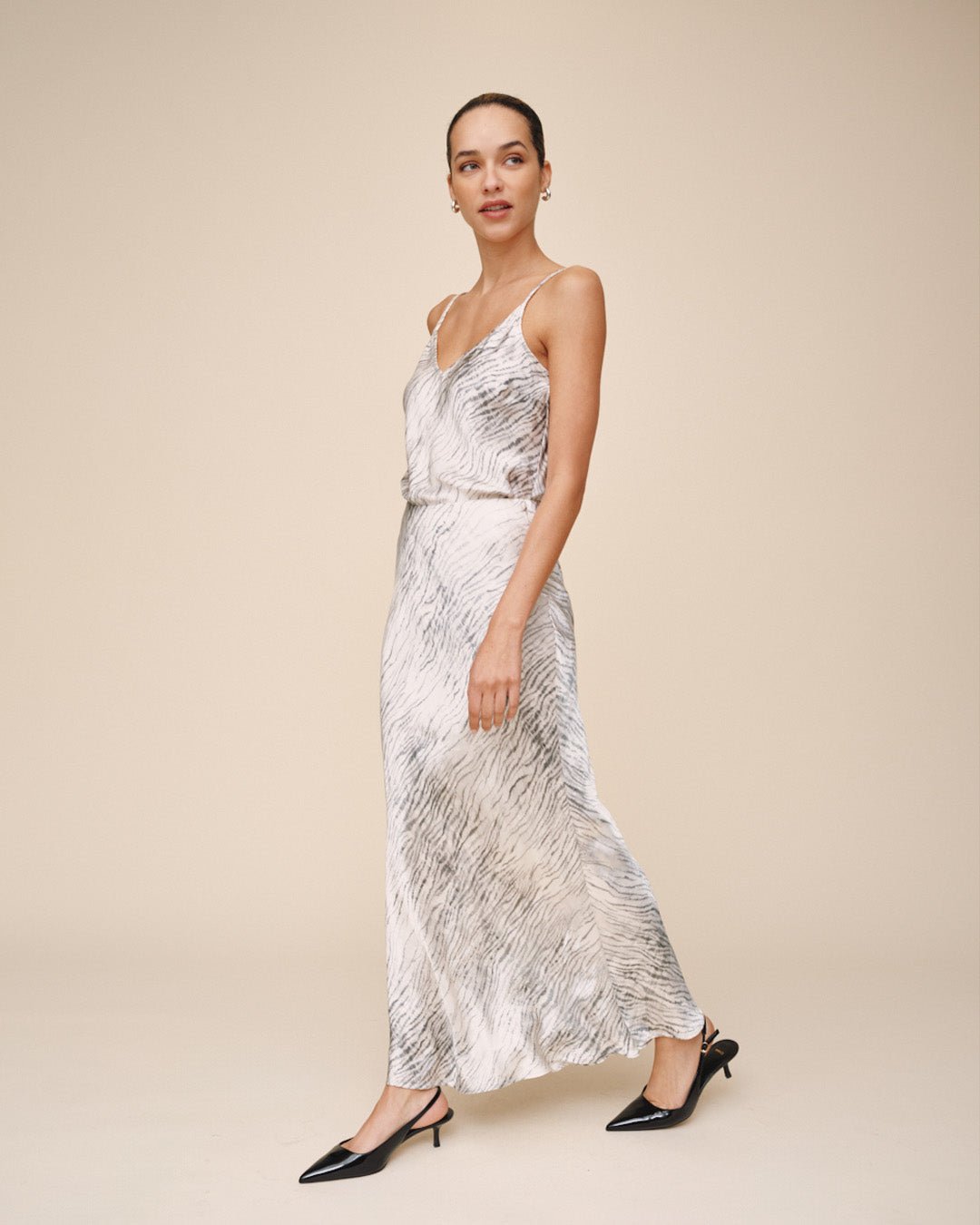 Print Your PostSleek Bias Maxi Skirt - Snow TigerSkirts