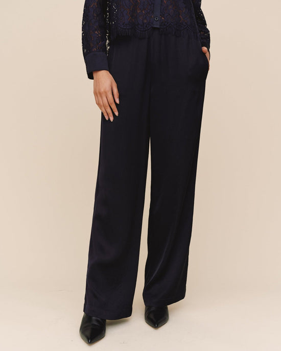 Print Your Post Sleek Clean Wide Leg Pant - Midnight Sky