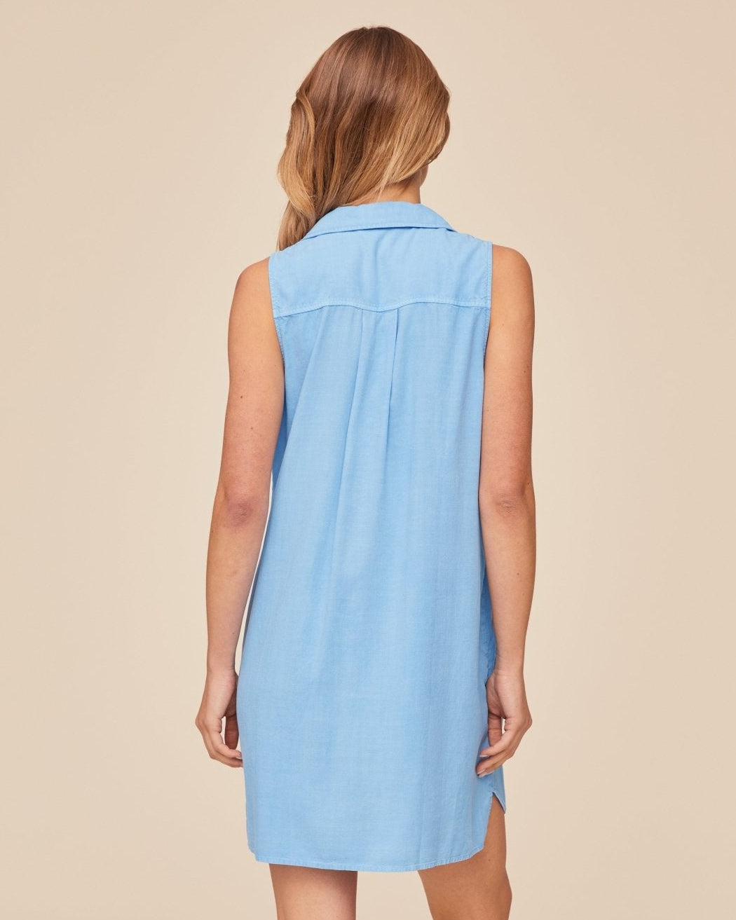 Print Your PostSleeveless A Line Dress - Tidal BlueDresses