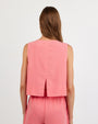 Print Your PostSleeveless Boat Neck Split Back - Wild CoralTops