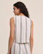 Print Your PostSleeveless Button Front Top - Boardwalk StripeTops