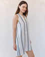 Print Your PostSleeveless Lace Up Mini Dress - Boardwalk StripeDresses