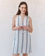 Print Your PostSleeveless Lace Up Mini Dress - Boardwalk StripeDresses