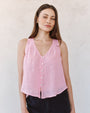 Print Your PostSleeveless Pintuck V Neck Top - Rose BlushTops