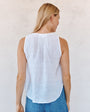 Print Your PostSleeveless Pintuck V Neck Top - WhiteTops