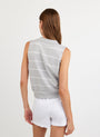 Print Your PostSleeveless Placket Pullover - Sea Mist StripeTops