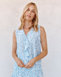 Print Your PostSleeveless Ruffle Top - Blue Ditsy Floral PrintTops