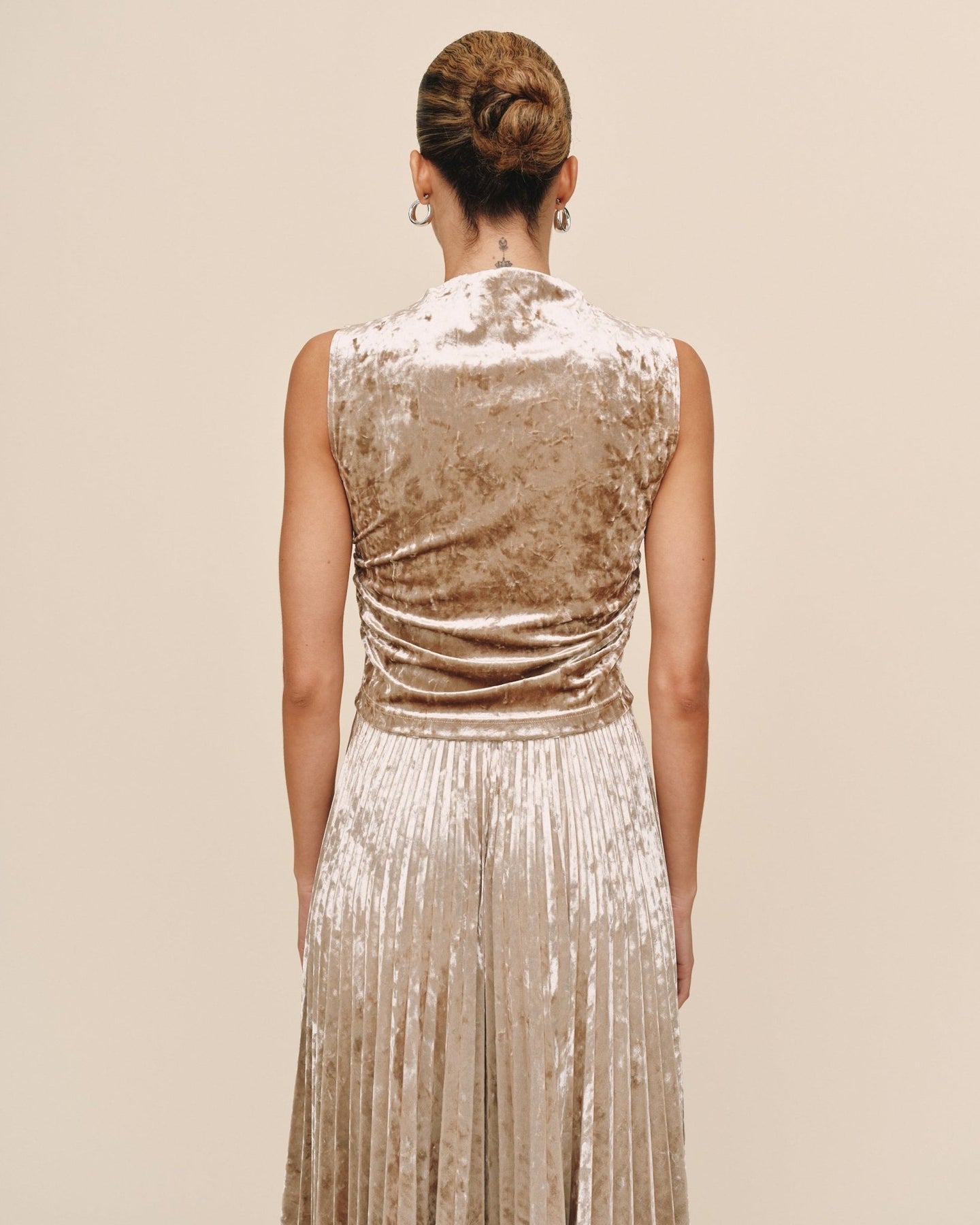 Print Your PostSleeveless Shirred Top - Mocha SofteeTops