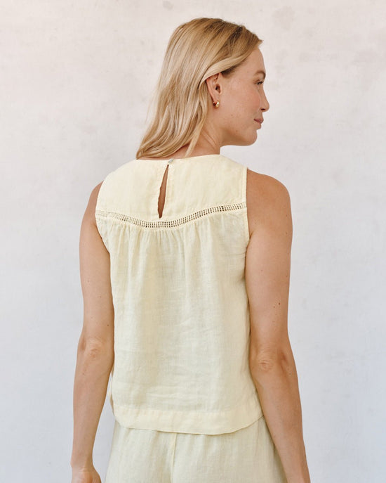 Print Your Post Sleeveless Trimmed Yoke Seam Top - Lemon Drop View 2