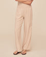 Print Your PostSmocked Waist Wide Leg Pant - Linen SandPants
