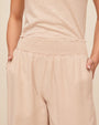 Print Your PostSmocked Waist Wide Leg Pant - Linen SandPants