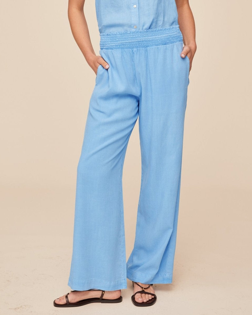 Print Your PostSmocked Waist Wide Leg - Tidal BluePants